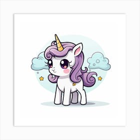 Kawaii Unicorn 18 Art Print