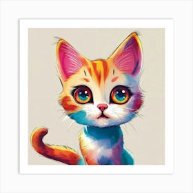 Cute Cat Painting Art Print