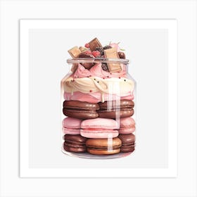 Macarons In A Jar 1 Art Print