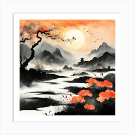 Asian Landscape Painting 2 Art Print