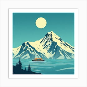 Boat On A Lake Art Print