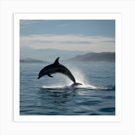 Dolphin Leaping Out Of The Water Art Print