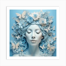 Sky Blue Lady  Art Print