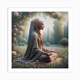 Muslim Woman Meditating 1 Art Print