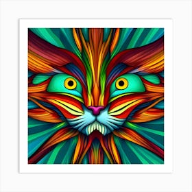 Colorful Cat Art Print