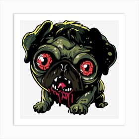 Zombie Pug Art Print