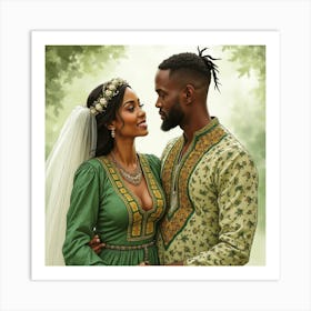 African Wedding Couple Poster