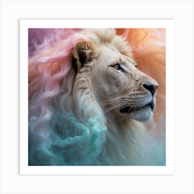 Lion In The Clouds Art Print