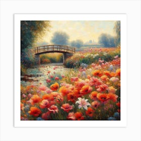 Bridge Over A Stream Art Print