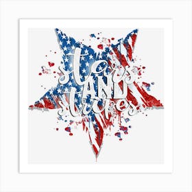 Trending American Flag Western 4th Of July Stars And Art Print