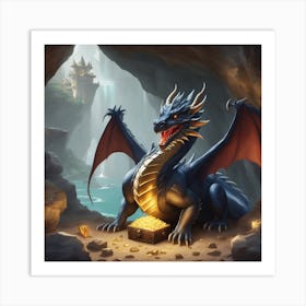 Dragon In Cave Art Print