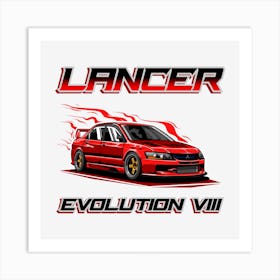 Lancer Evolution VIII Red Art Print