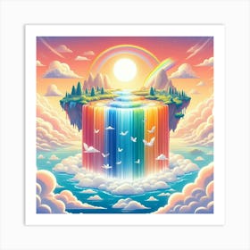 Rainbow Waterfall Art Print