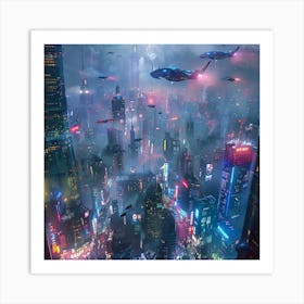 Futuristic Cityscape Art Print