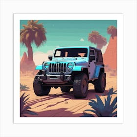 Desert Jeep 1 Art Print