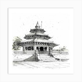 Nepal Pagoda Art Print