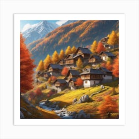 Autumn Village 51 Art Print