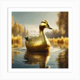 Golden Duck Art Print