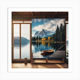 Lake View Canvas Wall Art Art Print