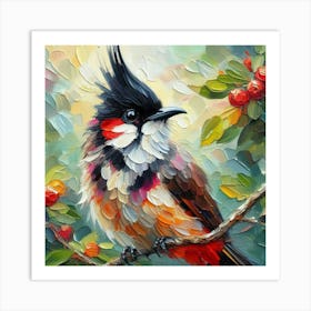 Bulbul Bird On A Branch 5 Art Print