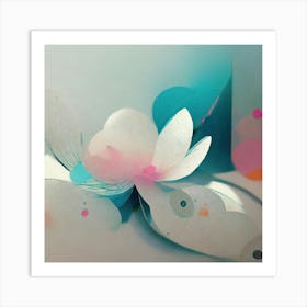 Abstract Minimalist Flowers Art Print