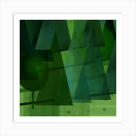 Green Abstract Forest Art Print