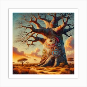 Tribal African Art Baobab 2 Art Print