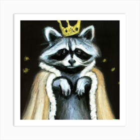 King Racoon Art Print