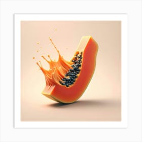 Papaya Juice Splash 2 Art Print