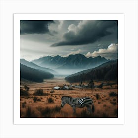 Zebra In The Grass 3 Art Print