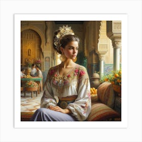Woman In A Traditional Dress Art Print