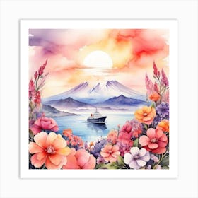 Watercolor Flower Painting 1 Art Print