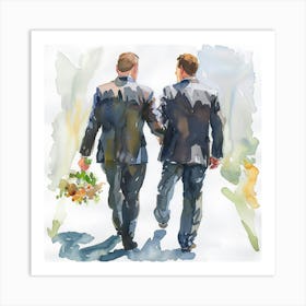 Two Men Holding Hands 2 Art Print