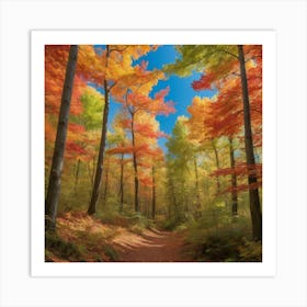 Autumn Forest Paintings Art Print 1 Art Print