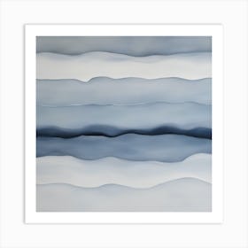 Abstract 'Blue Wave' 2 Art Print