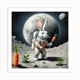 Rabbit On The Moon 5 Art Print