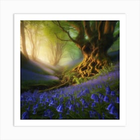 Bluebells In The Forest 18 Art Print