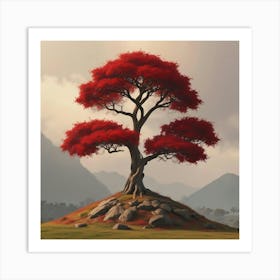 Red umbrella Art Print