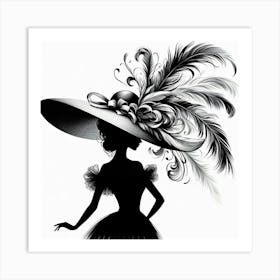 Silhouette of an elegant woman Art Print