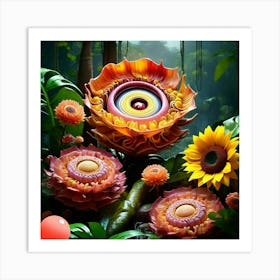 Flowers In The Forest Art Print