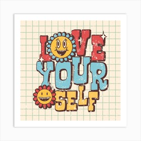 Love Yourself Retro Print Art Print