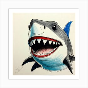 Shark Drawing 18 Art Print