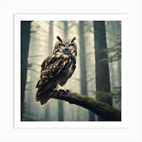 Owl In The Forest 66 Art Print