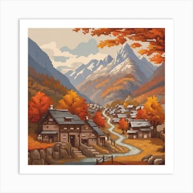 Autumn Village 10 Art Print