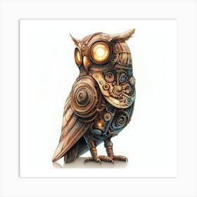 Steampunk Owl 1 Art Print