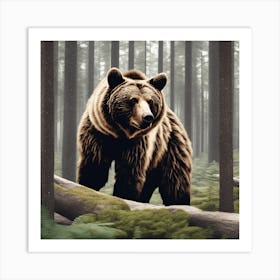 Grizzly Bear In The Forest 1 Art Print