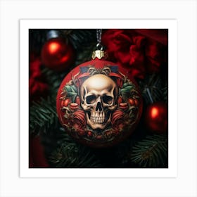 Christmas Tree Ornament Skull 3 Art Print