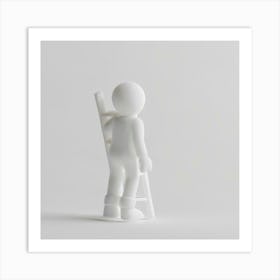 Man On A Ladder Art Print