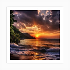 Sunset At The Beach 151 Art Print