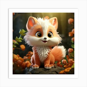 Fox In The Forest 9 Art Print